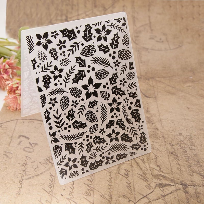 FUGUT 3-D Embossing Folder for Card Making - Plastic Textured Template for DIY Scrapbooking, Paper Crafting and Handmade Art Supplies (3D Pinecone Leaves 8.3 x 5.9 in) - Image 1